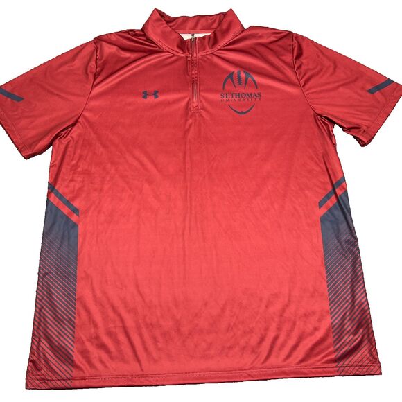 Under Armour St. Thomas University Tommies Football Polo Shirt Mens 3XL Red - Picture 1 of 9
